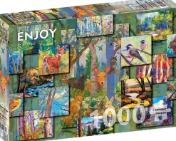 Enjoy Puzzle Collage Boisé* Animaux De La Forêt|Forêts, Fleurs Et Jardins