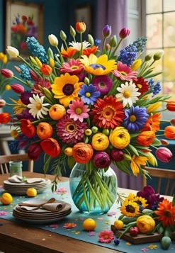 Bluebird Puzzle Colourful Bouquet* Forêts, Fleurs Et Jardins|De 1 000 Pièces