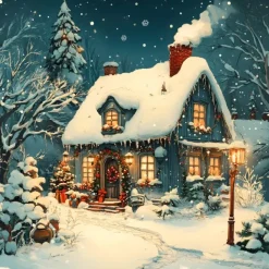 Alipson Puzzle Cottage de Noël*Femme Noël|Neige