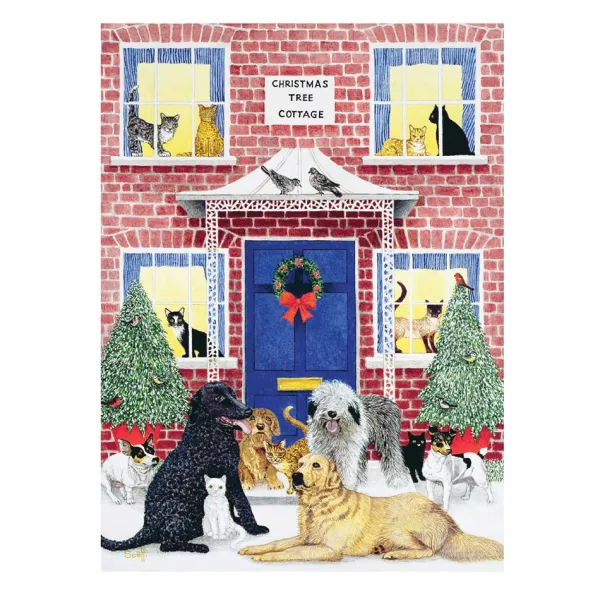 Galison Cottage de Noël - Puzzle Boîte Carré de 1000 pièces* Chiens|Cottages Et Châlets