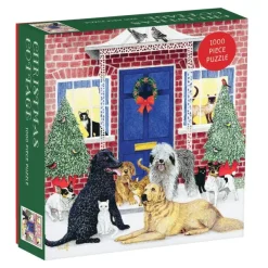 Galison Cottage de Noël - Puzzle Boîte Carré de 1000 pièces* Chiens|Cottages Et Châlets