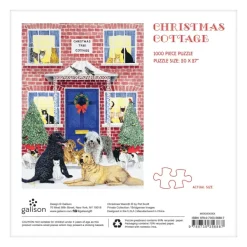 Galison Cottage de Noël - Puzzle Boîte Carré de 1000 pièces* Chiens|Cottages Et Châlets