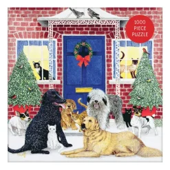 Galison Cottage de Noël - Puzzle Boîte Carré de 1000 pièces* Chiens|Cottages Et Châlets