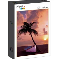 Grafika Kids Coucher de Soleil au Paradis*Enfant Bateaux|Soleil, Lune