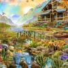 Bluebird Puzzle Country Paradise* Animaux De La Forêt|Cottages Et Châlets