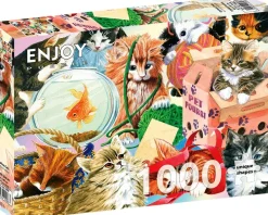 Enjoy Puzzle Curious Cats* Chats|De 1 000 Pièces