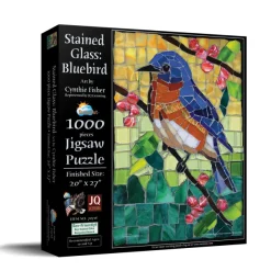 SunsOut Cynthie Fisher - Stained Glass Bluebird* Oiseaux|Déco Et Objets