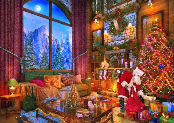 Bluebird Puzzle Dominic Davison - Christmas Lodge*Femme De 2 000 Pièces|De 2 000 Pièces