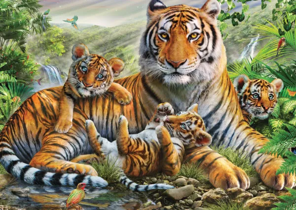 Schmidt Spiele Famille de Tigres* Tigres|Animaux Sauvages