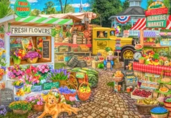 Bluebird Puzzle Farmers Market Spring Summer Season* Rétros Et Nostalgie|Villes Et Villages