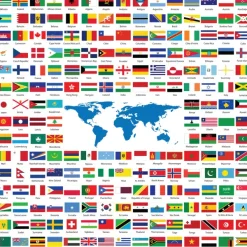 Yazz Flags* Cartes Du Monde|Carré