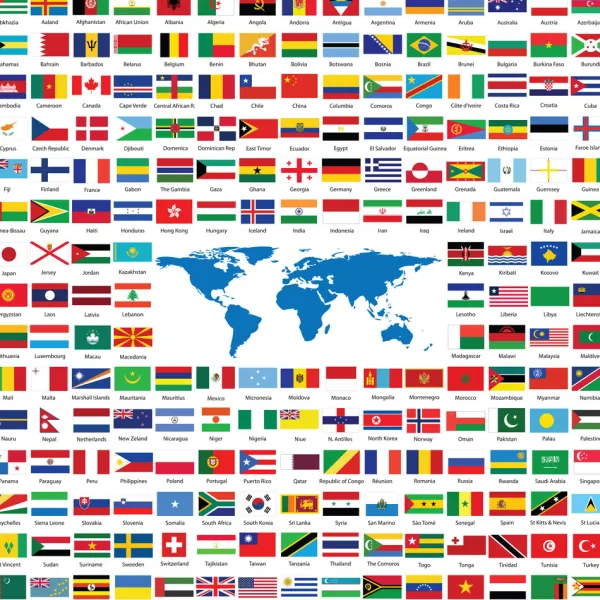 Yazz Flags* Cartes Du Monde|Carré