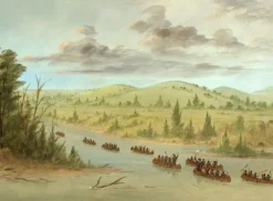 Grafika George Catlin : L'expedition de La Salle En entrant dans le Mississippi à Canoës le 6 février 1682,* De 2 000 Pièces|De 2 000 Pièces