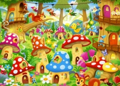 Bluebird Puzzle Gnomes in Mushroom Homes*Enfant Puzzles Pour Enfants|Animaux Sauvages