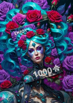 Enjoy Puzzle Gothic Flowers Portrait*Femme Hommes Et Femmes|Gothiques Et Sorcières