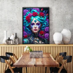 Enjoy Puzzle Gothic Flowers Portrait*Femme Hommes Et Femmes|Gothiques Et Sorcières