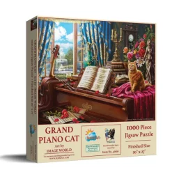 SunsOut Grand Piano Cat* Chats|Rétros Et Nostalgie