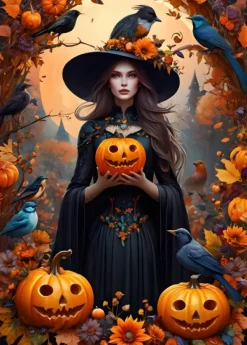 Bluebird Puzzle Halloween Witch*Femme Oiseaux|Halloween