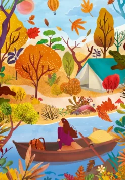 Pieces & Peace Heln.illustration - Couleurs d'Automne* Bateaux|Forêts, Fleurs Et Jardins