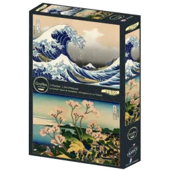 Grafika Hokusai - 2 Puzzles - L'Art d'Hokusai : La Grande Vague de Kanagawa - Shinagawa sur Le Tokaido* Art|De 500 À 999 Pièces