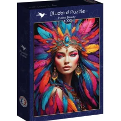 Bluebird Puzzle Indian Beauty*Femme Hommes Et Femmes|Forêts, Fleurs Et Jardins
