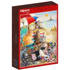 Alipson Puzzle IVORY CATS - Summer Picnic*Enfant Puzzles Pour Enfants|Chats