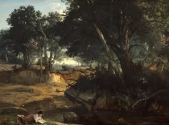 Grafika Jean-Baptiste-Camille Corot : Forêt de Fontainebleau, 1834* De 2 000 Pièces|De 2 000 Pièces