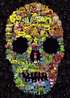 Heye Jon Burgerman - Doodle Skull*Femme Humour, Satire Et Wasgij|Art