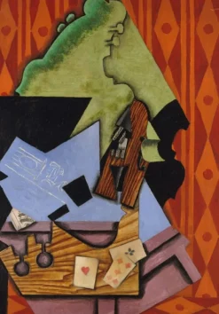 Grafika Kids Juan Gris: Violon et Cartes à Jouer sur une Table, 1913*Enfant Art|Dès 6 Ans : 50 À 100 Pièces