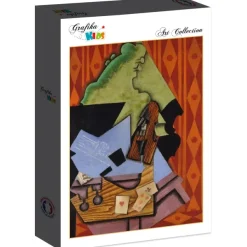 Grafika Kids Juan Gris: Violon et Cartes à Jouer sur une Table, 1913*Enfant Art|Dès 6 Ans : 50 À 100 Pièces