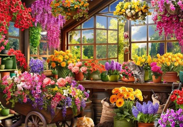 Bluebird Puzzle La Cabane de Rempotage* Forêts, Fleurs Et Jardins|De 1 000 Pièces