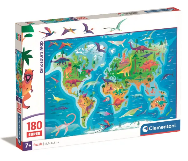 Clementoni La Carte des Dinosaures*Enfant À Partir De 9 Ans|Dinosaures