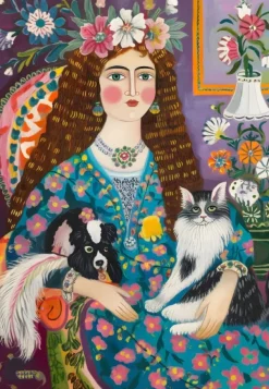 Alipson Puzzle La Dame aux Animaux*Femme Chiens|Chats