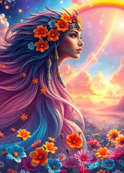 Alipson Puzzle La fille Arc-en-Ciel*Femme Hommes Et Femmes|Forêts, Fleurs Et Jardins