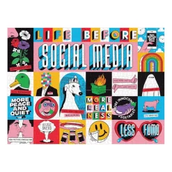 Galison La Vie Avant les Médias Sociaux - Puzzle 1000 Pièces*Femme Rétros Et Nostalgie|Humour, Satire Et Wasgij