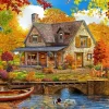 Bluebird Puzzle Lake house* Cottages Et Châlets|Forêts, Fleurs Et Jardins