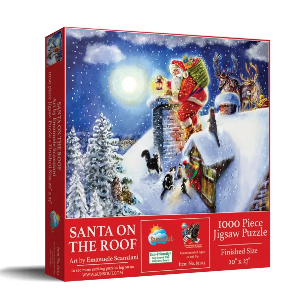 SunsOut Le Père Noël sur le Toit*Femme Rétros Et Nostalgie|Noël