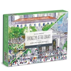 Galison Le Printemps à la Bbibliothèque - Puzzle Double Face de 500 Pièces* Pièces Recto-Verso|Villes Et Villages