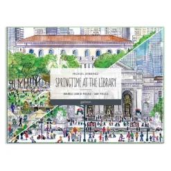 Galison Le Printemps à la Bbibliothèque - Puzzle Double Face de 500 Pièces* Pièces Recto-Verso|Villes Et Villages
