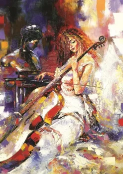 Art Puzzle Le Violoncelliste*Femme Musique, Danse, Instruments|Hommes Et Femmes