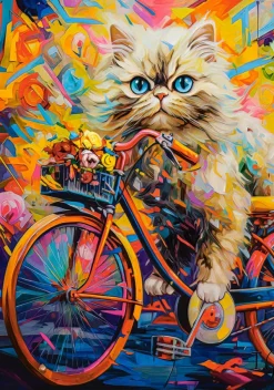 Castorland Le Vélo Fleuri du Chaton*Femme Chats|Humour, Satire Et Wasgij