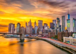 Enjoy Puzzle L'horizon de la Ville de New York au Crépuscule* Soleil, Lune|États-Unis Et Canada