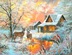 SunsOut Lueur Givrée*Enfant Animaux De La Forêt|Cottages Et Châlets