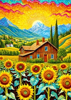 Enjoy Puzzle Maison des Tournesols* Soleil, Lune|Cottages Et Châlets