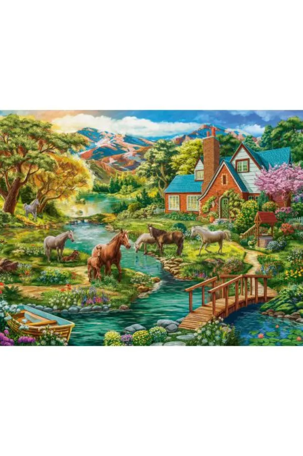 Castorland Maison Idyllique avec Chevaux* De 2 000 Pièces|De 2 000 Pièces
