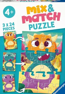 Ravensburger Mix and Match Puzzles - Dinosaures*Enfant Dinosaures|Dès 4 Ans : 21 À 30 Pièces