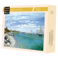 Puzzle Michèle Wilson Monet Claude - Puzzle en Bois Découpé à la Main - Regate À Sainte-Adresse* Puzzles Adultes|Plages Et Îles De Rêve