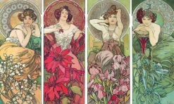 Puzzle Michèle Wilson Mucha Alfons - Puzzle en Bois Découpé à la Main - Les Pierres Précieuses - Mucha*Femme Puzzles Adultes|Hommes Et Femmes