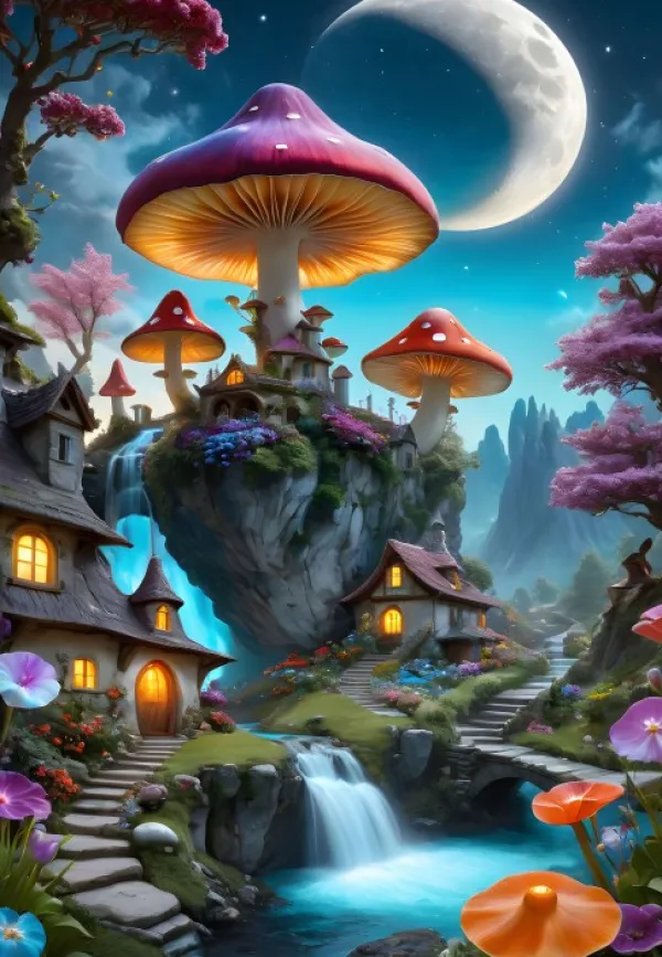 Bluebird Puzzle Mushroom Town* Villes Et Villages|Forêts, Fleurs Et Jardins