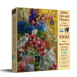 SunsOut Nene Thomas - Nene Thomas - Gilded Cats and Flowers* Chats|Forêts, Fleurs Et Jardins